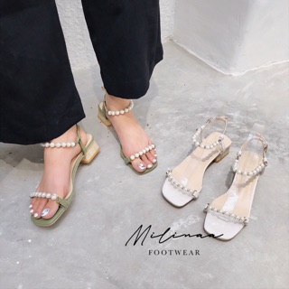 SANDAL NỮ HAI QUAI NGANG MÃNH HẠT CHÂU GÓT BỐN PHÂN
