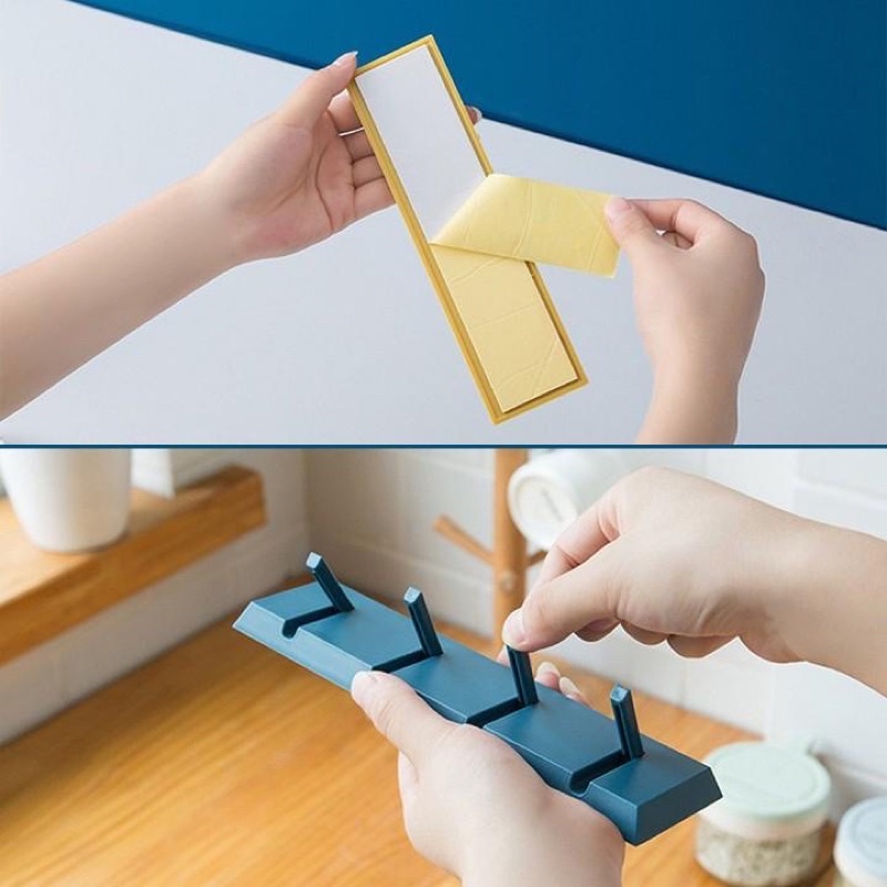 Thanh 4 Móc Dán Tường Nhựa Cứng Đa Năng Siêu Chắc