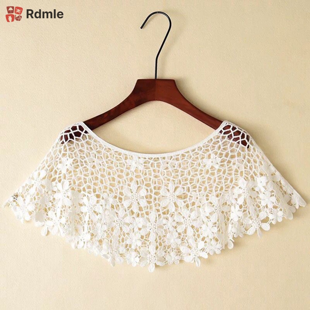 Áo Choàng Poncho Dệt Kim Phối Ren Rỗng Dáng Ngắn Phong Cách Vintage Thời Trang Cho Nữ