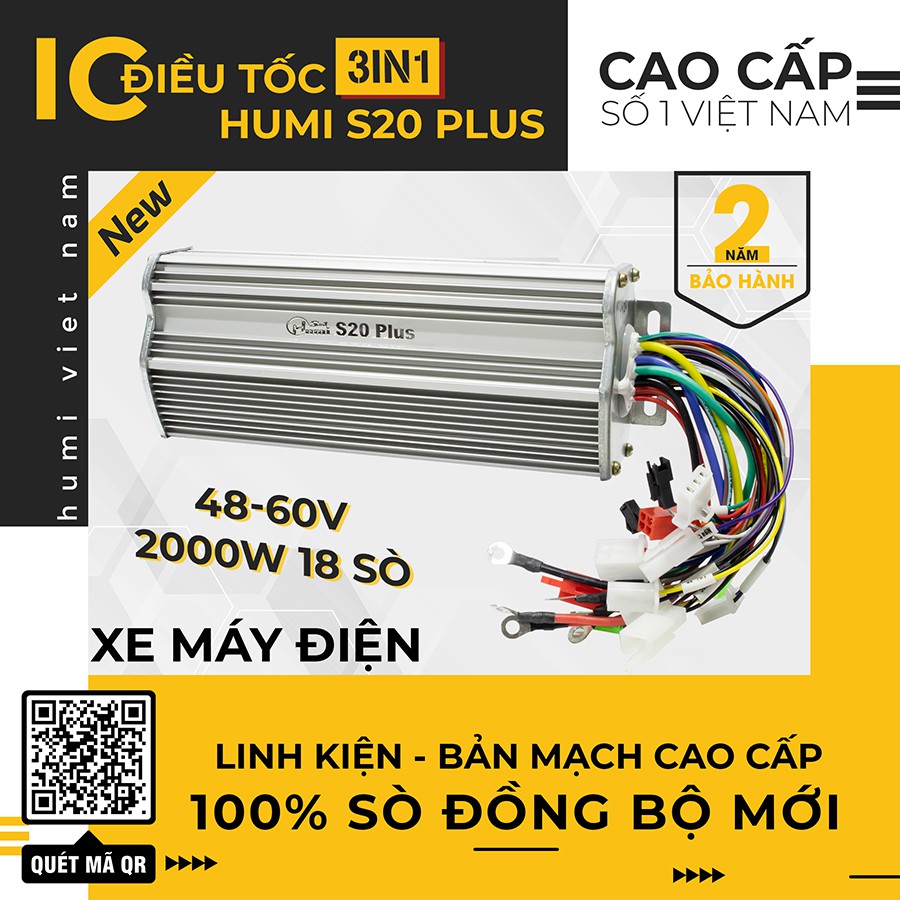 Ic Điều Tốc Xe Điện 2000W 48-60v S20 Plus 3in 1 Humi 18 sò