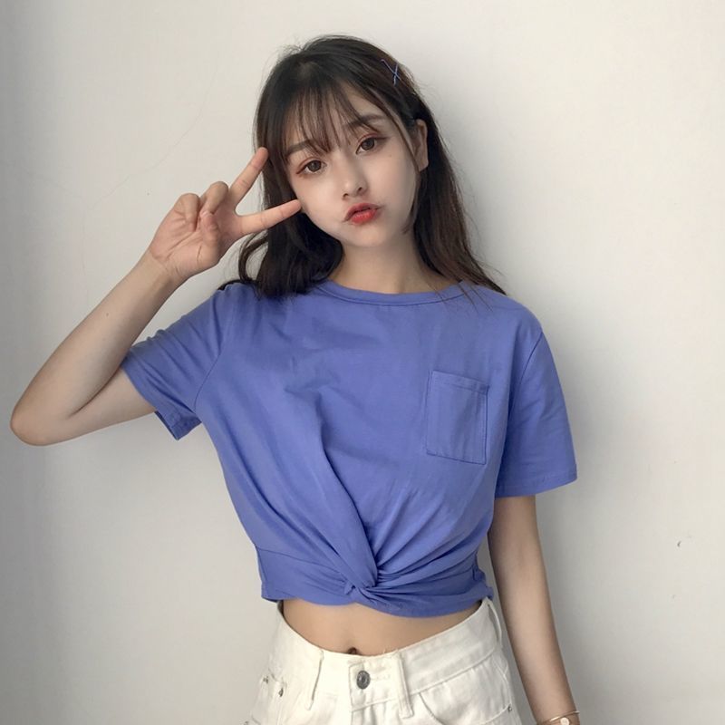 Áo Croptop Lưng Cao Xinh Xắn Theo Phong Cách Hàn Quốc 2021 | BigBuy360 - bigbuy360.vn