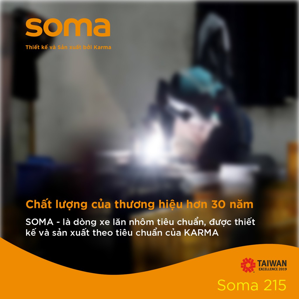 [Chính Hãng KARMA] Xe Lăn SOMA 215 Gọn Nhẹ Chỉ 9.9KG Có Thiết Kế Hỗ Trợ Sang Xe An Toàn