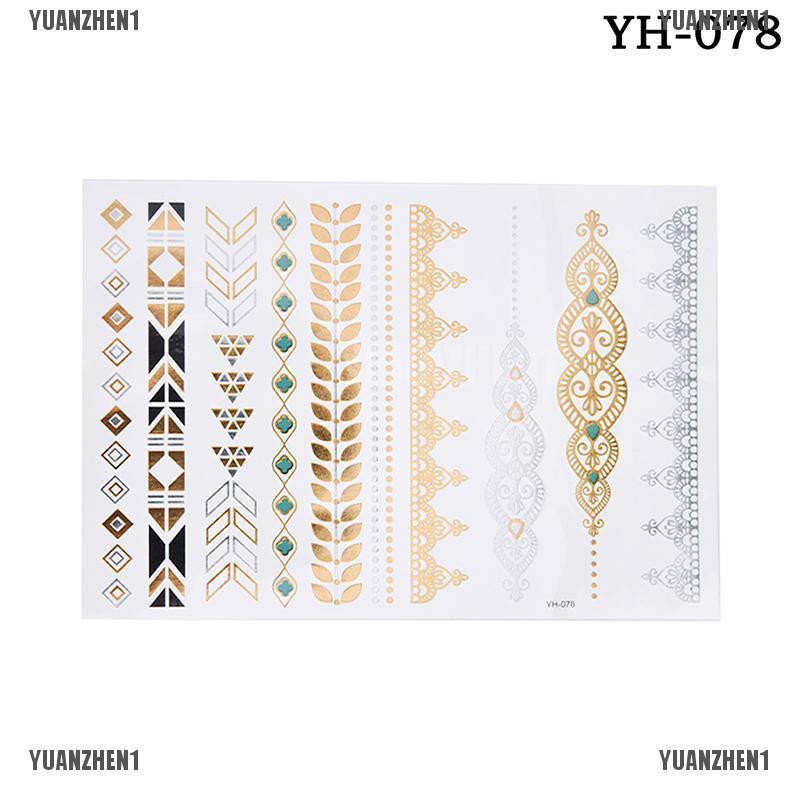 1 Vòng Cổ Hình Xăm Tạm Thời Chống Nước Màu Vàng Gợi Cảm Dễ Thương YUANZHEN1}