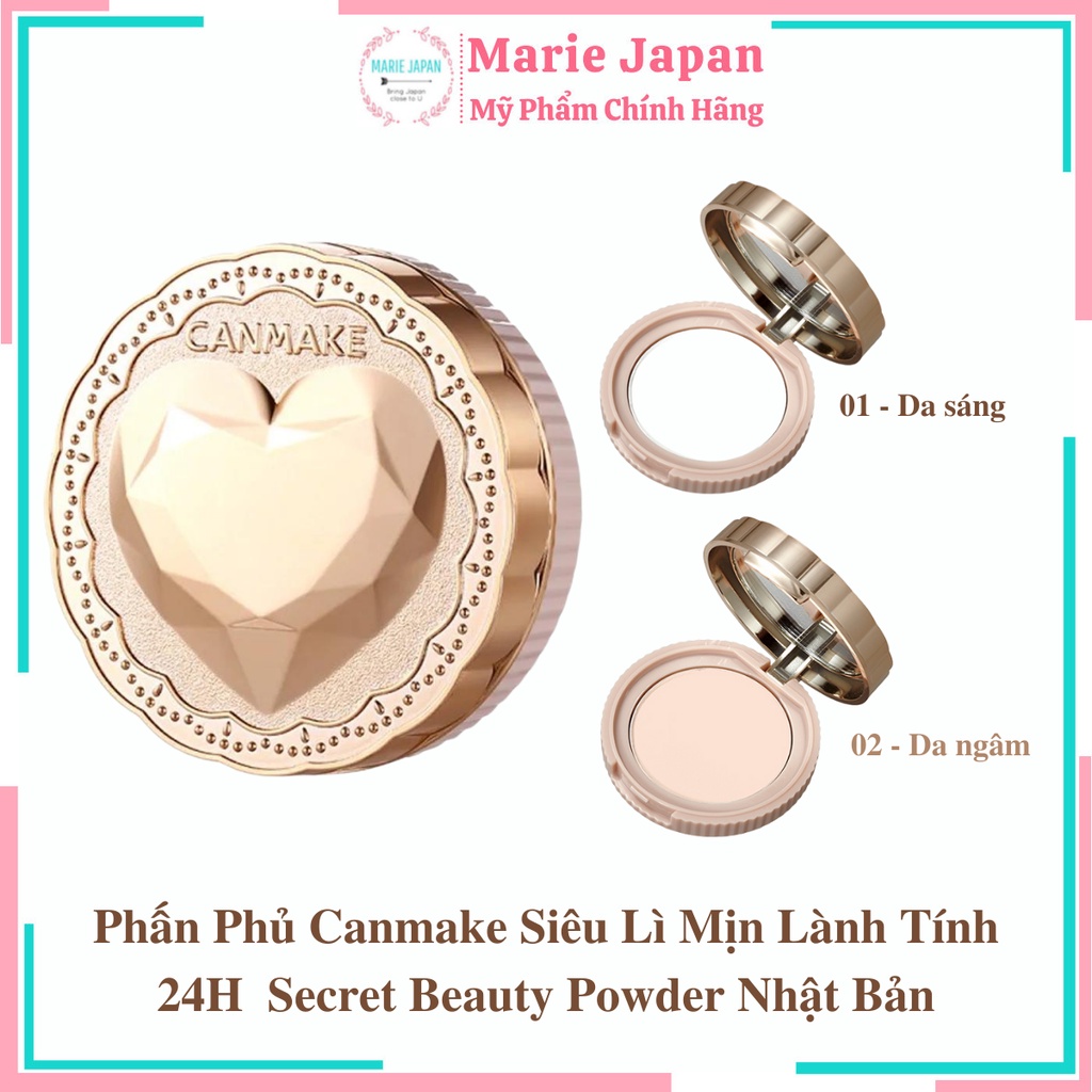 Phấn Phủ Canmake Siêu Lì Mịn Lành Tính 24H Secret Beauty Powder Nhật Bản