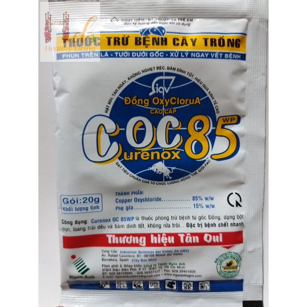 Chế phẩm phòng trừ nấm bệnh, diệt vi khuẩn, tăng vi lượng đồng COC 85 / gói 20 gr