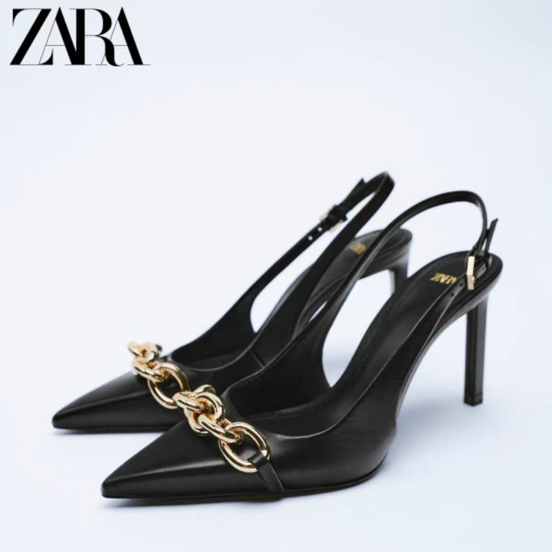 M(ẢNH THẬT) Sandal 8p Zara Khoá Xích Da Mềm Êm Fullbox Tem Cao Cấp