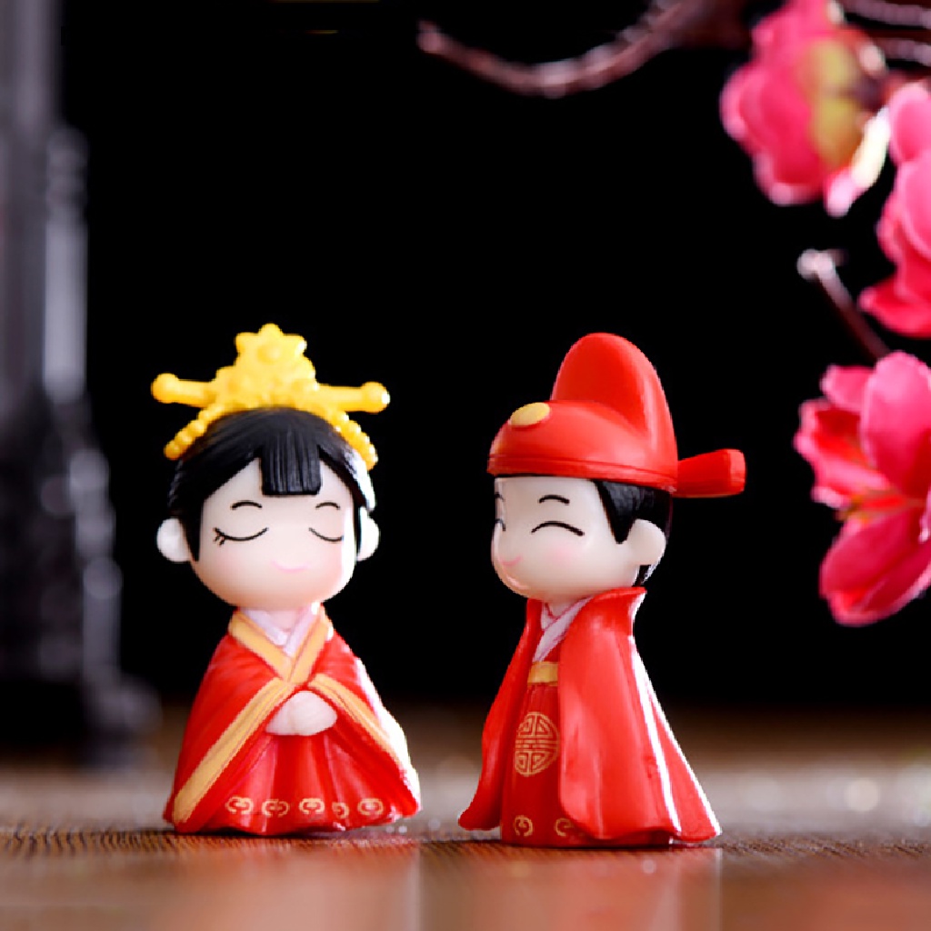 Mô Hình Cặp Đôi Búp Bê Tình Nhân Mini DIY Trang Trí Vườn Thu Nhỏ ♨Trên đó
