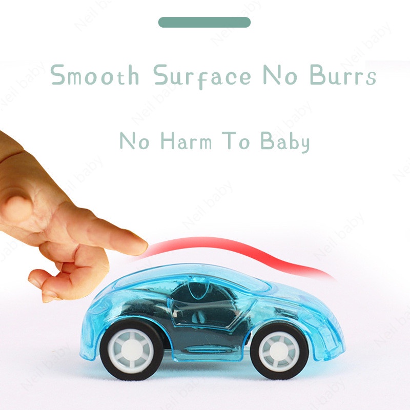 Đồ chơi ô tô nhựa màu kẹo trong suốt động cơ kéo lùi