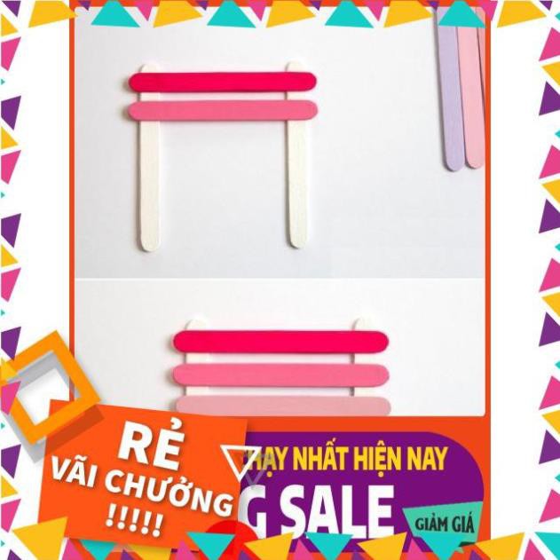 [ BÁN CHẠY ]  Bịch 50 que kem gỗ màu dài 11.5cm, hàng đẹp.