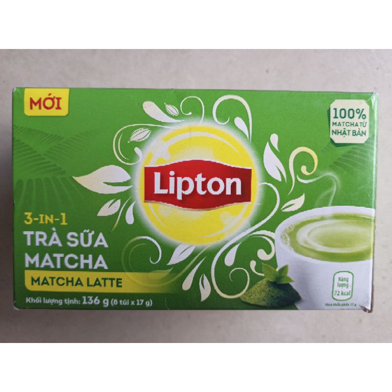 Hộp trà sữa Lipton matcha (8 túi x 17g)