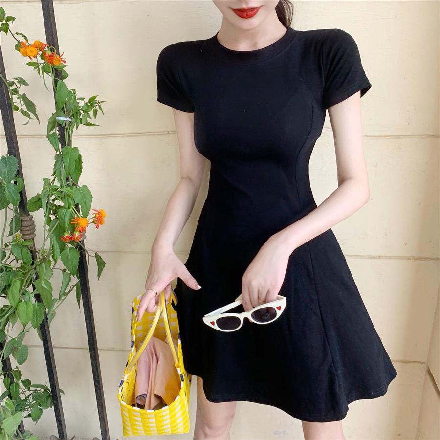 Đầm thun tay ngắn dáng ôm phong cách mùa hè thời trang xinh xắn cho nữ | BigBuy360 - bigbuy360.vn