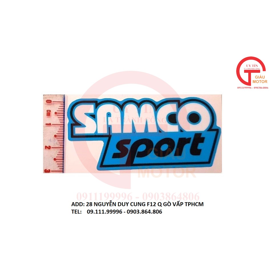 TEM MIẾNG NHỎ DÁN XE MÁY MỌI VỊ TRÍ CHỮ ''SAMCO SPORT '' BỀN ĐẸP