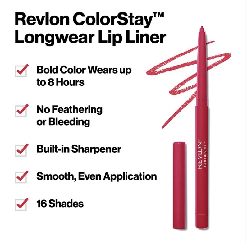 Chì kẻ viền môi lâu phai sắc nét Revlon Lip Liner Colorstay Makeup 0.32oz USA