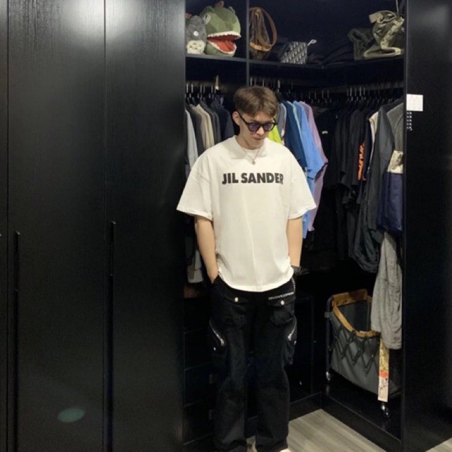 Áo phông Tee  form Oversize hoạ tiết chữ Jil Sander - thời trang Unisex nam nữ