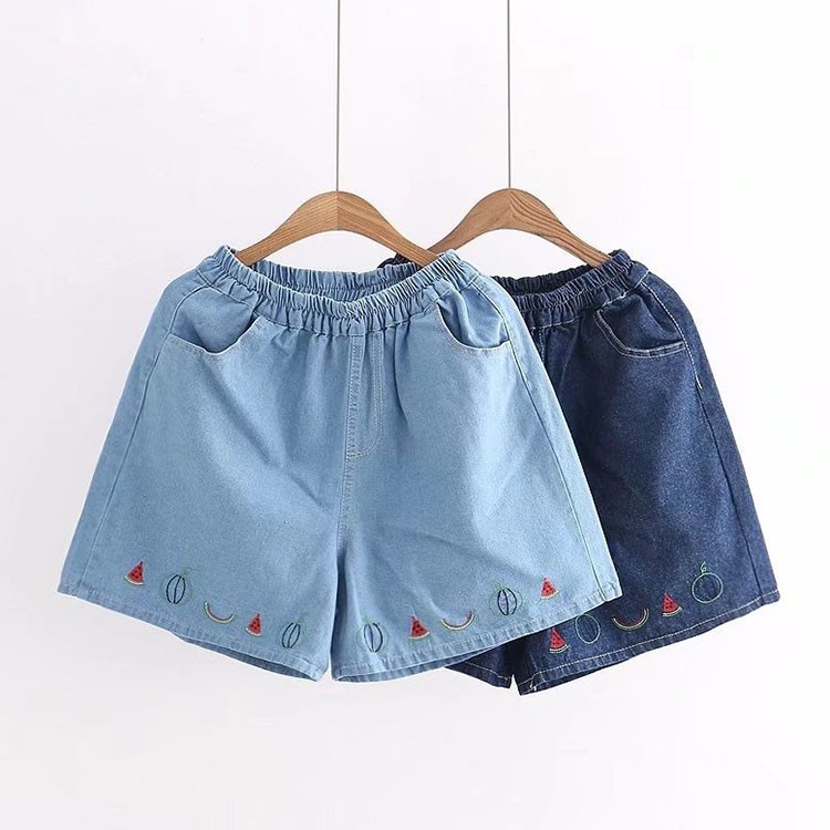 Quần Short Jean Nữ Thêu Trái Cây 627