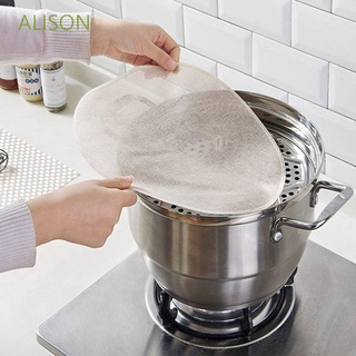 Tấm vải cotton lót nồi hấp bánh bao hình tròn chống dính tiện dụng cho gia đình