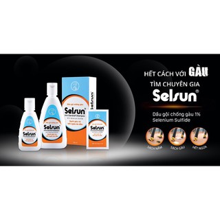 Bộ sản phẩm chống gàu Selsun (Dầu gội chống gàu Selsun 100ml+Dầu xã dưỡng tóc Selsun 100ml)