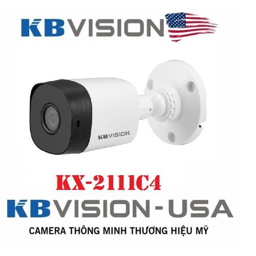 Camera 2.0MP KBVision KX-2111C4 thân dài nhựa - Hàng chính hãng KBVISION