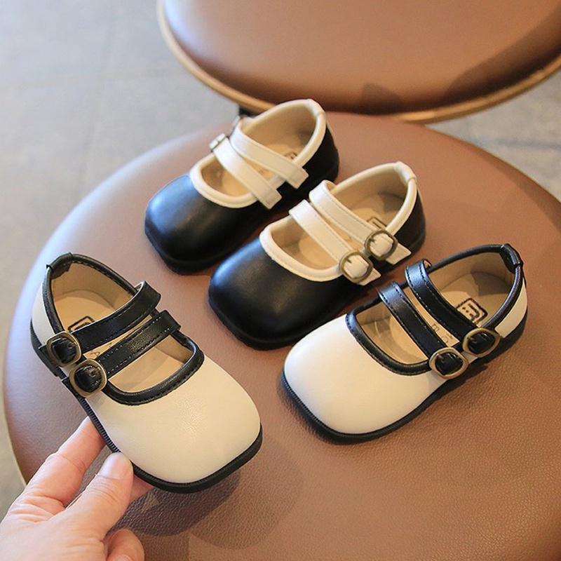 Giày búp bê da mềm quai dán chống trượt cho bé gái 1-8 tuổi
