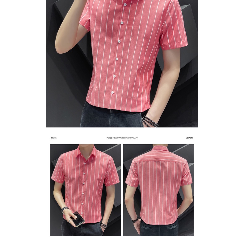 Áo Sơ Mi Tay Ngắn Dáng Rộng Phối Nút Thiết Kế Hợp Thời Trang Cho Nam