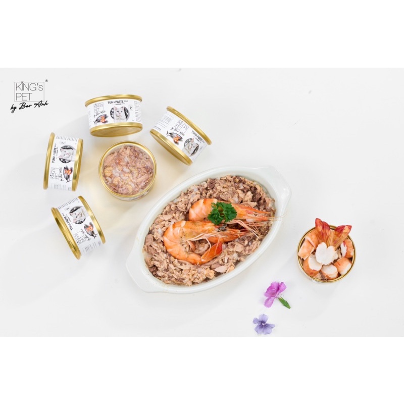 Pate lon Cá Ngừ Jelly Topping Tôm King’s Pet by Bao Anh 80g