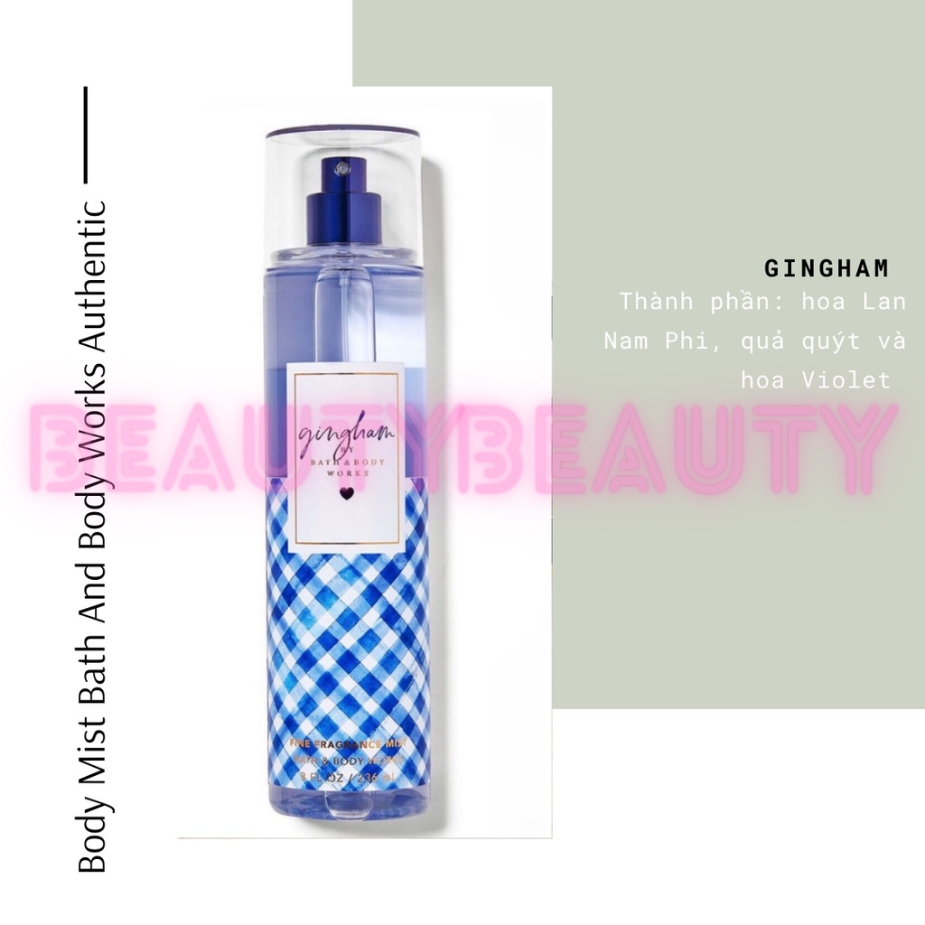 🎀Xịt thơm toàn thân Bath & Body Works GINGHAM