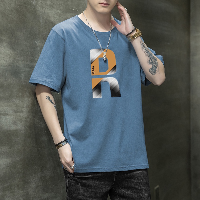 Áo Thun Tay Ngắn Cổ Tròn In Họa Tiết Thời Trang Cho Nam