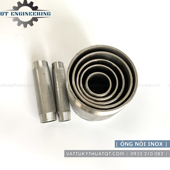 Ống nối inox2 đầu ren ngoài  | Phi 13,17,21,27,34,42,49