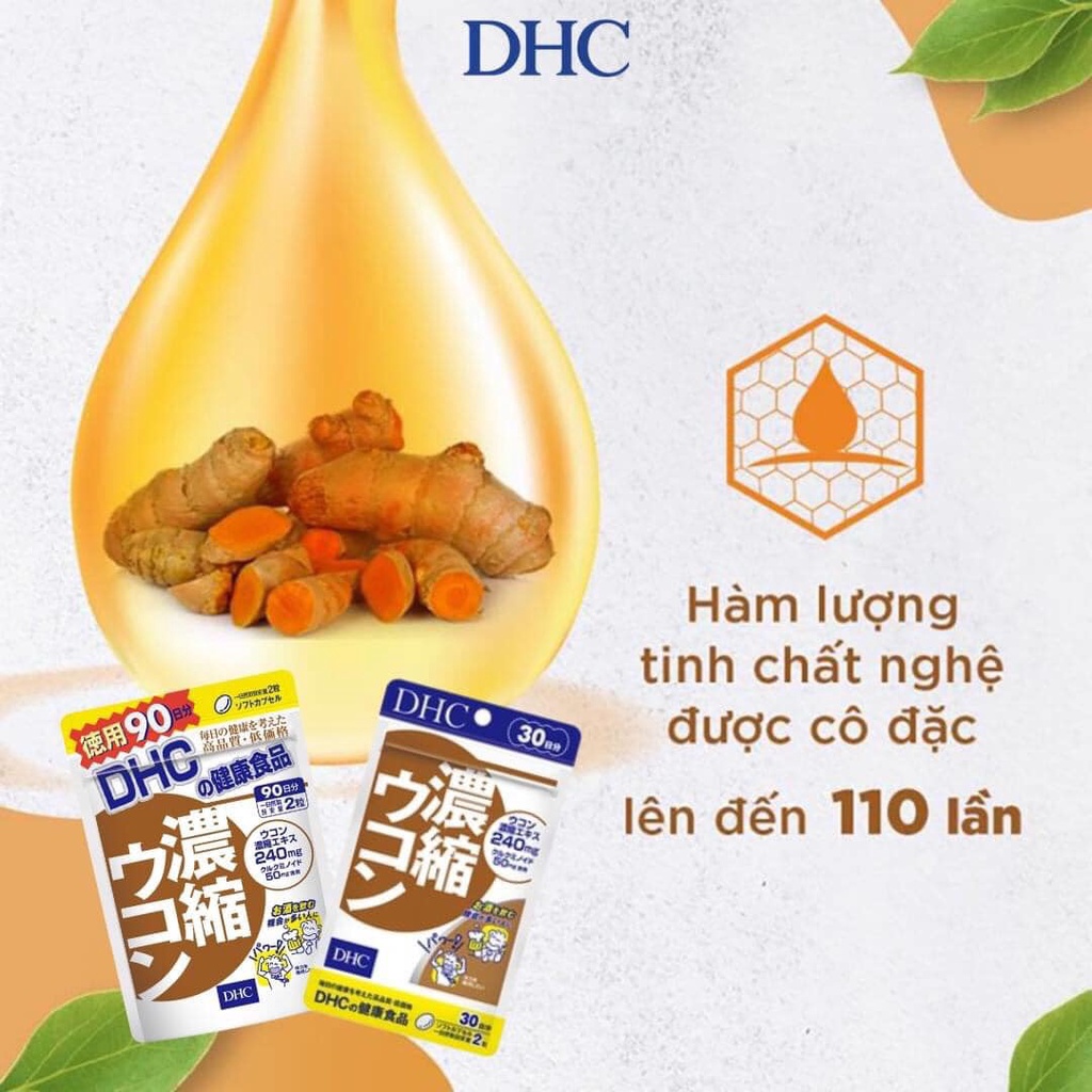 Viên Uống Giải Rượu, Thải Độc Gan DHC Concentrated Turmeric (60 viên)
