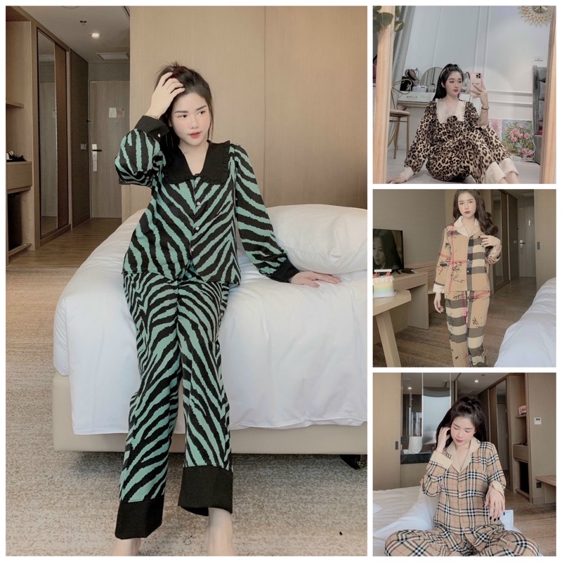 Đồ Bộ Pijama Nữ Lụa Mango Cao Cấp,Tay Dài Quần Dài,Hàng Thiết Kế, Mềm Mượt, Vải Mát
