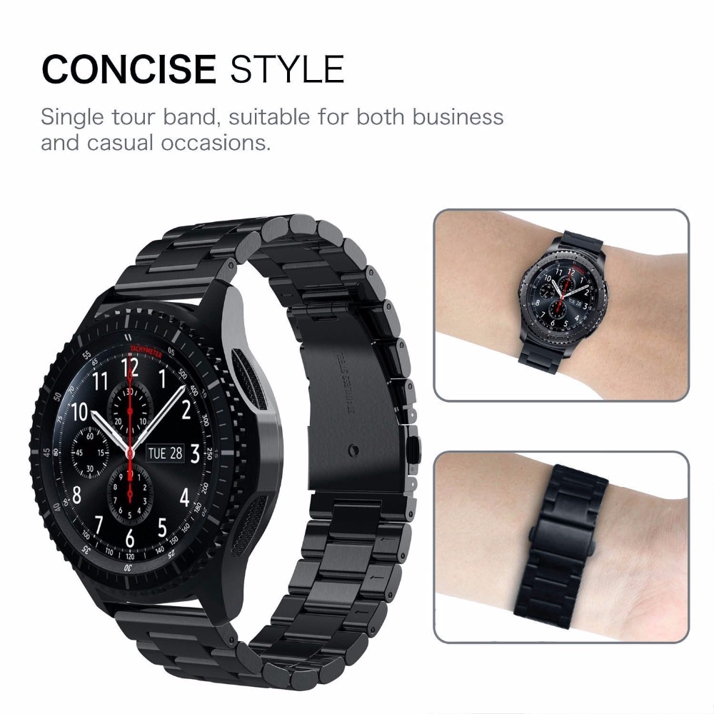 Dây Đeo Bằng Thép Không Gỉ 18 20 22 24mm Cho Samsung Galaxy Watch Active S2 S3 S4 Classic Galaxy 42 / 46mm