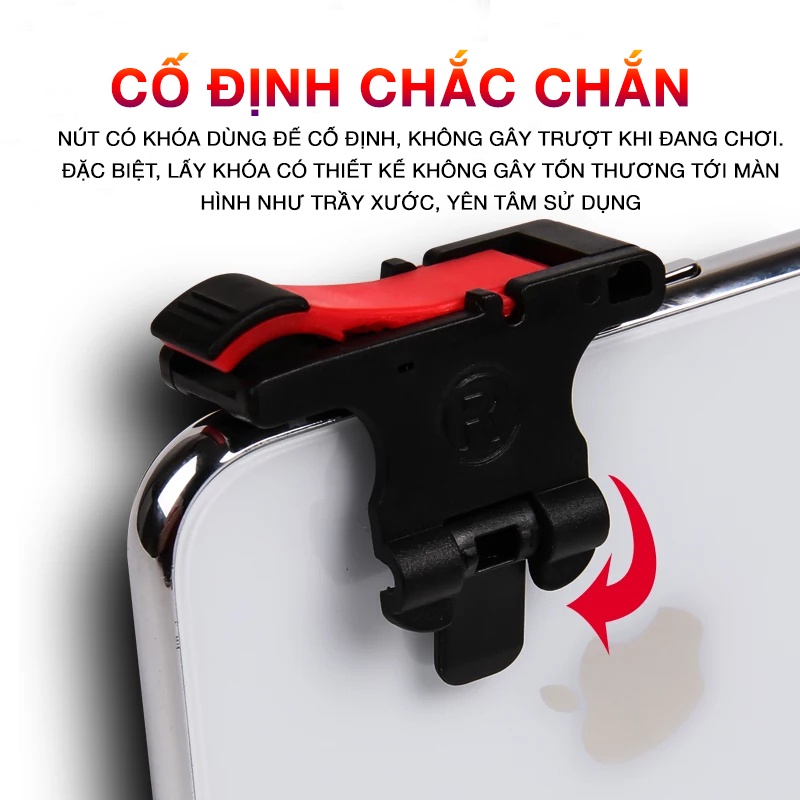 Combo bộ phụ kiện chơi game nút bắn Pugb, Freefire PHL kèm bao tay chơi game - Nút bấm chơi PUBG 4 ngón