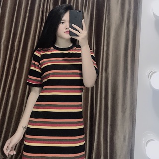 Váy kẻ cotton