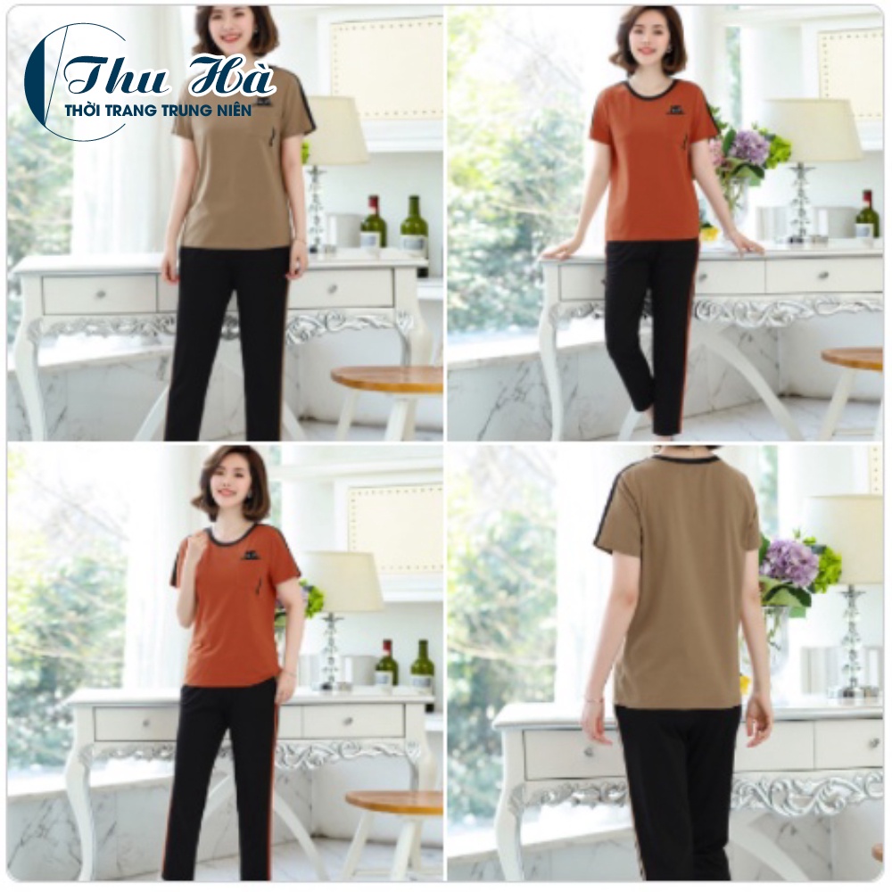 Đồ bộ trung niên mặc nhà cho mẹ, chất liệu Cotton co giãn 4 chiều, thấm mồ hôi tốt ĐBH.25