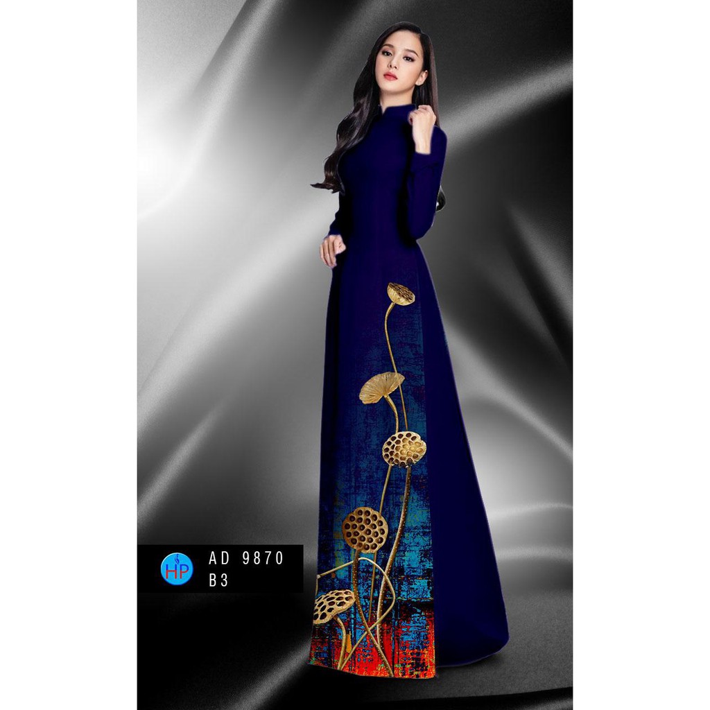 VẢI ÁO DÀI HOA HẠT SEN 3D AD9870