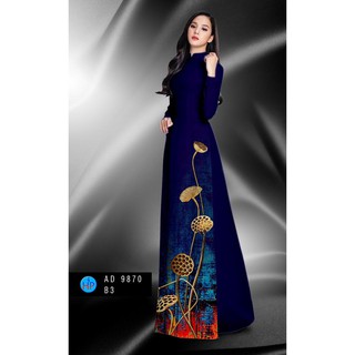 VẢI ÁO DÀI HOA HẠT SEN 3D AD9870