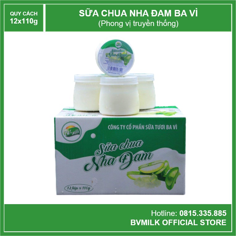 Thùng 12 Hũ Sữa Chua Nha Đam Ba Vì 110g - BVMILK