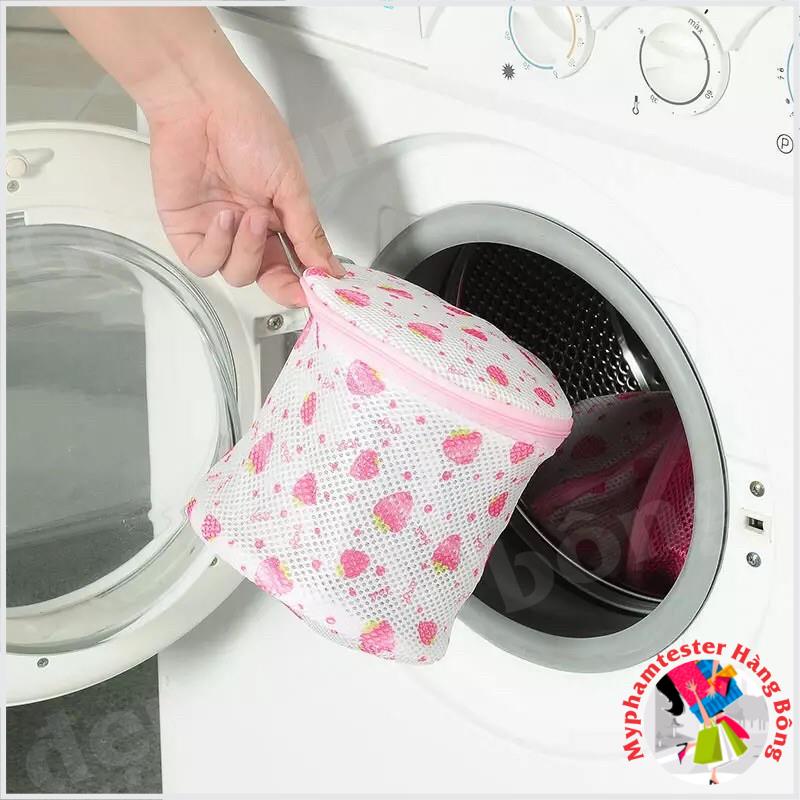 (SIÊU RẺ) Túi giặt đồ lót, áo lót tròn có dây khóa và khung giúp giữ dáng áo
