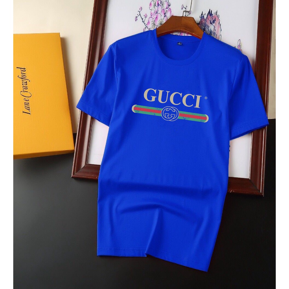 Áo thun nam thời trang GUCCI GG GC với họa tiết thương hiệu kinh điển kết hợp với chất vải cao cấp