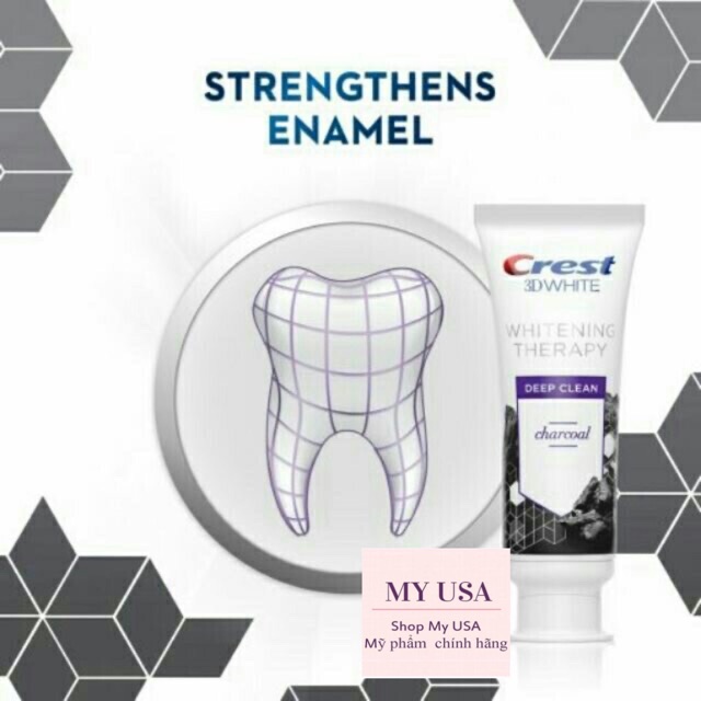 Kem đánh răng crest than ❤️ Kem đánh răng than hoạt tính của Mỹ Crest 3D White Charcoal Toothpaste 116g