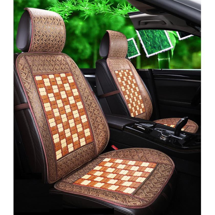 Bọc ghế chiếu trúc chiếu tre lót ghế xe hơi ô tô thoáng khí chống nóng 2 màu thời trang