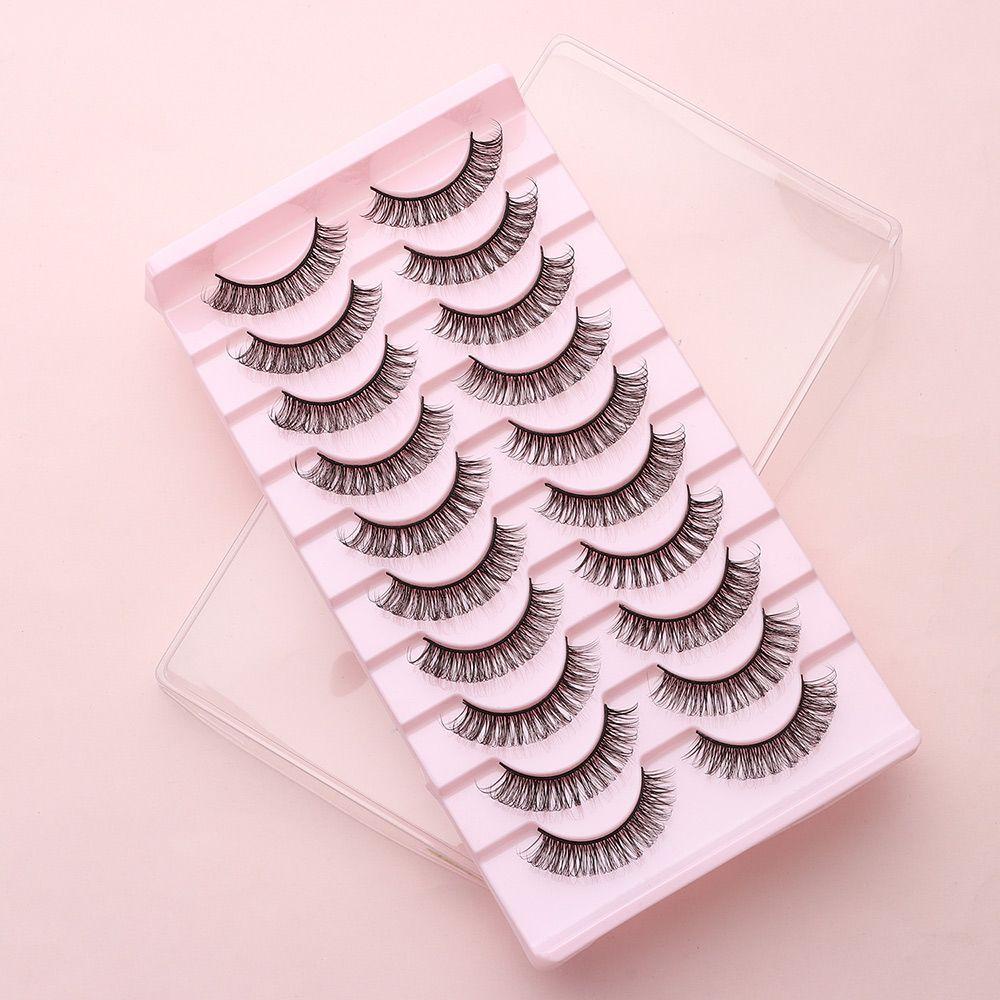 BORAG Set 10 Cặp Lông Mi Giả 10-23mm Tái Sử Dụng Tiện Lợi
