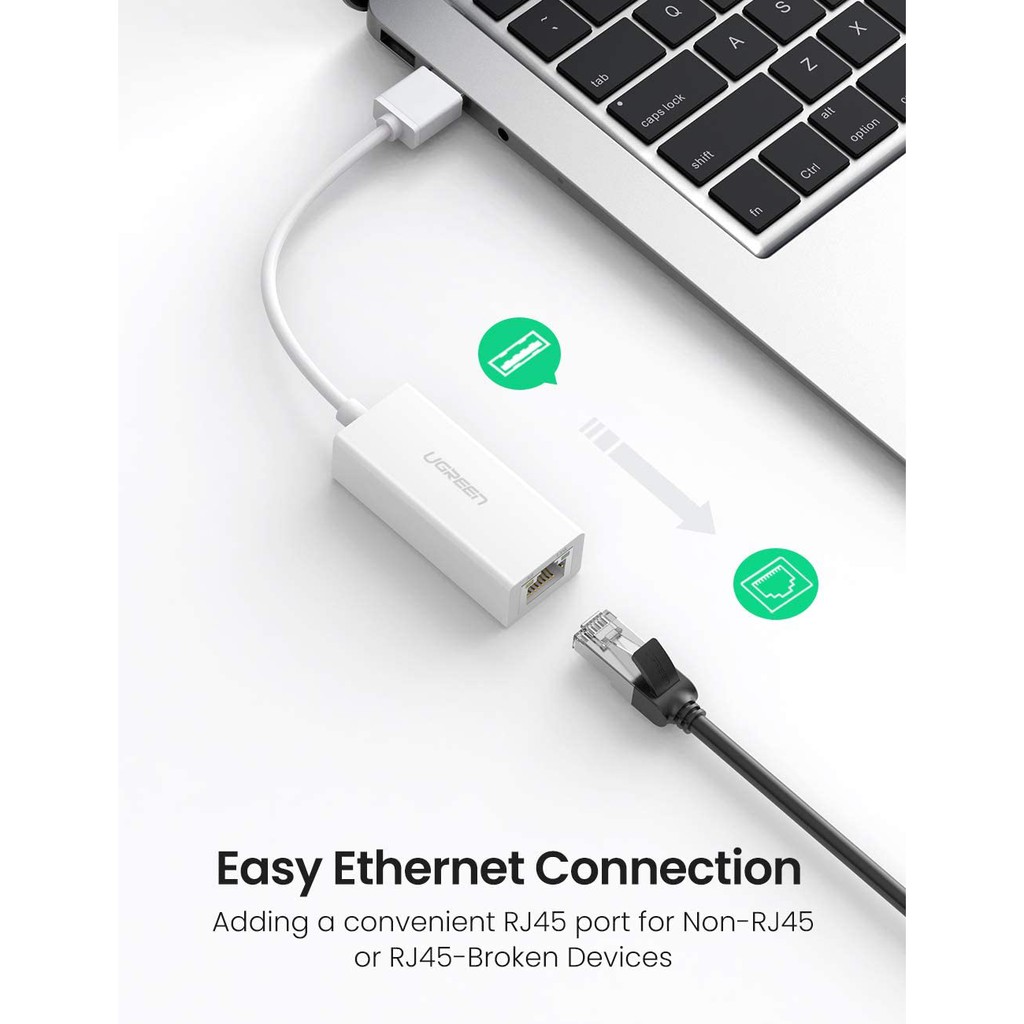 Bộ chuyển đổi USB 2.0 sang mạng LAN Ethernet Ugreen CR110