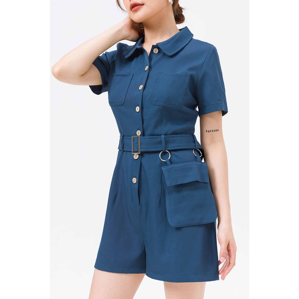 Jumpsuit VIEN TRAN Cổ Đức Đai Eo V66C21H002