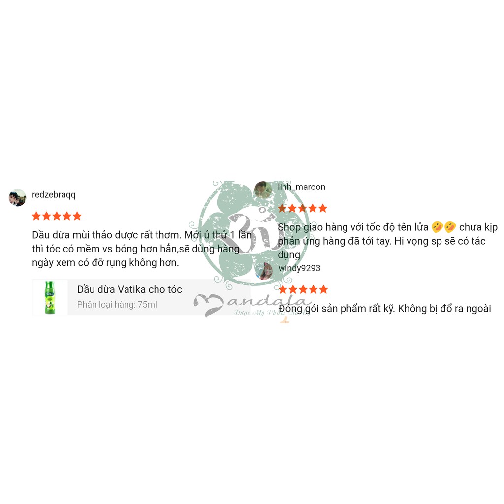 Dầu dừa Vatika giảm rụng tóc hiệu quả Mandala shop