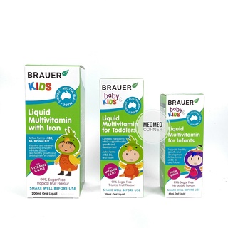 (Date mới) Vitamin tổng hợp Úc cho bé Brauer Liquid Multivitamin with Iron 45ml / 100ml / 200ml