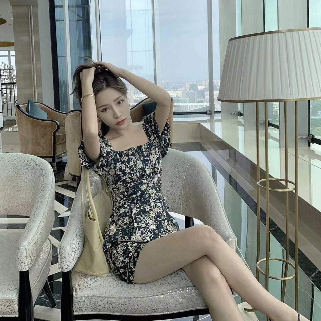 Áo liền quần PERTY tay phồng phong cách Hàn Quốc thời trang cho nữ