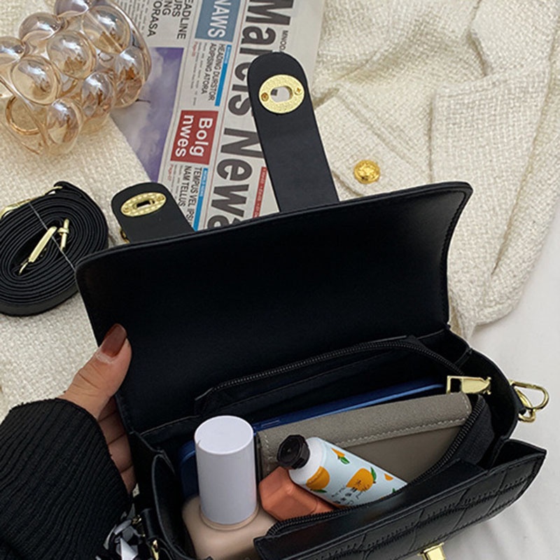 Túi Đeo Vai Boston Họa Tiết Vân Đá Nhỏ Gọn Thời Trang Cho Nữ