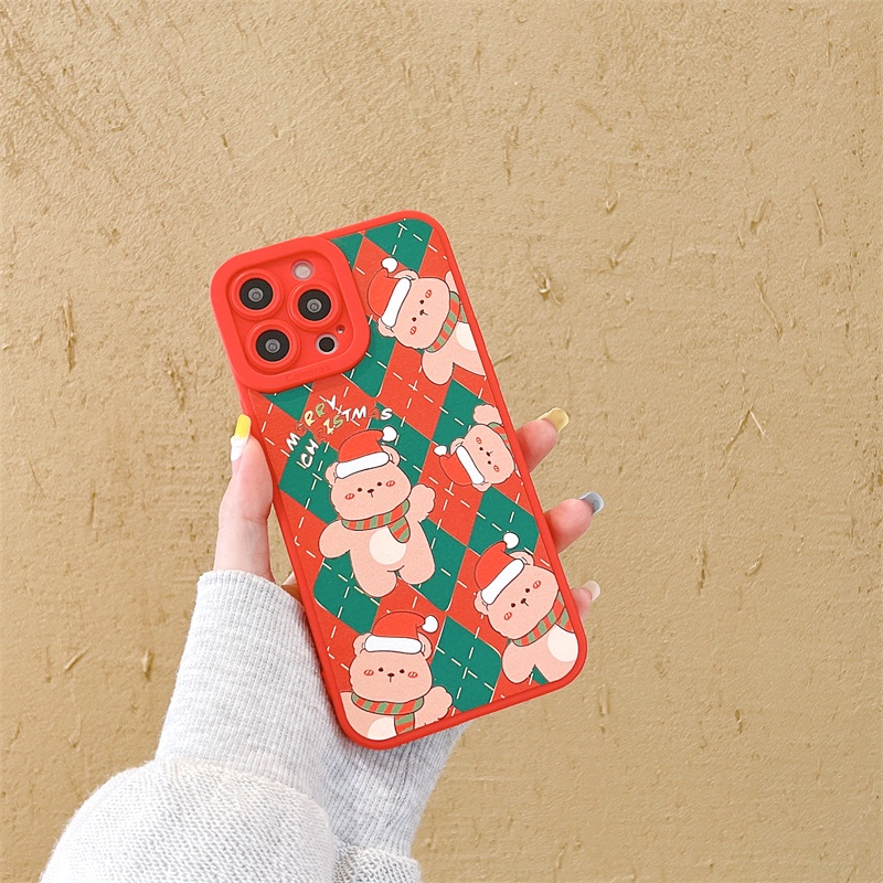 Ốp lưng iphone Gấu ấm áp cạnh vuông 6/6plus/6s/6splus/7/7plus/8/8plus/x/xr/xs/11/12/13/pro/max/plus/promax | BigBuy360 - bigbuy360.vn
