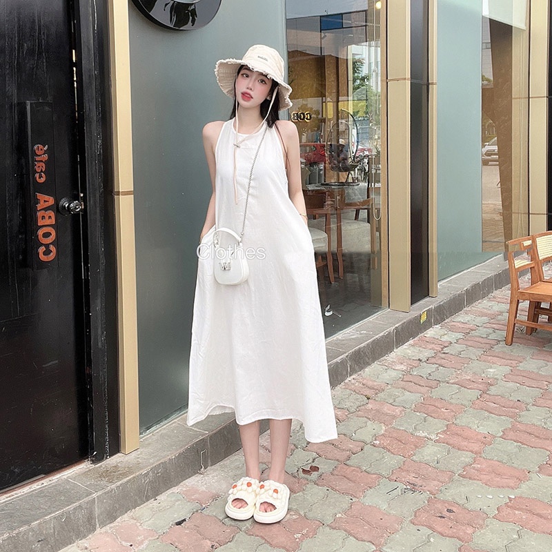 Váy Đũi Dáng Maxi Phom Suông Hàng Quảng Châu V1084-Violet